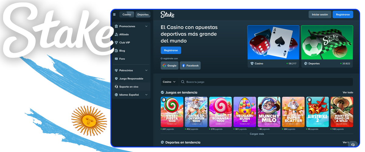 Apuesta y juega en la página web oficial Stake Argentina